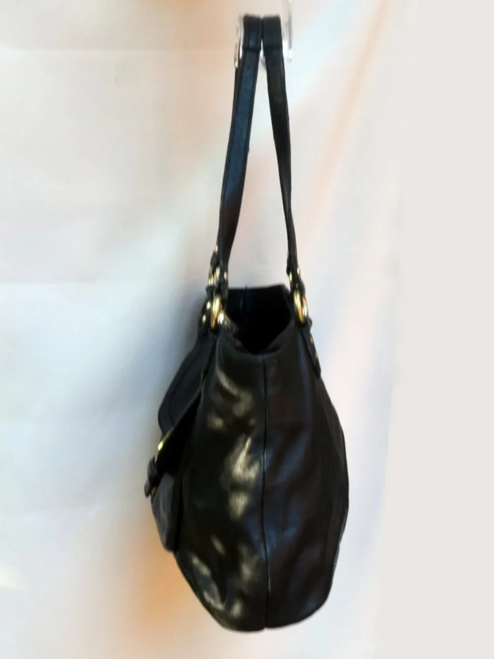 Coach Campbell Belle Carryall Hobo Shoulder Bag F24961 Black Leather